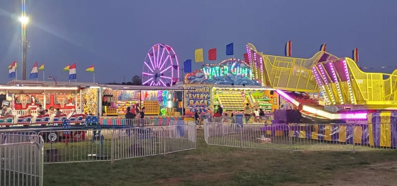 full-sized carnival attractions