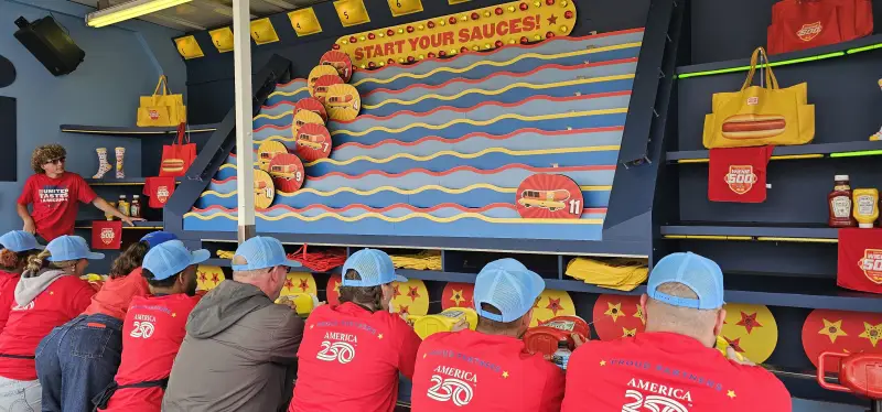 Guests participating in an Oscar Mayer branded interactive attraction at the Indianapolis 500