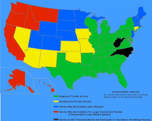 Big Round Wheel nationwide service area Map showing Big Round Wheel service across the United States